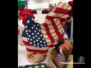 Dorothy Hayes made this patriotic rooster