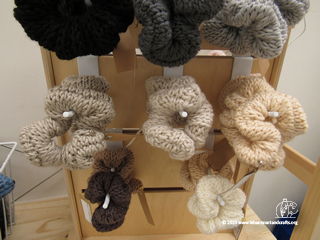 Hand-knit hair scrunchies