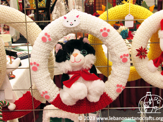 Crocheted cat wreath