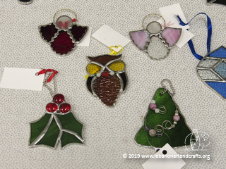 Kathleen Curwen made these stained glass ornaments