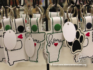 Joanne Lendaro made these embroidered key chains
