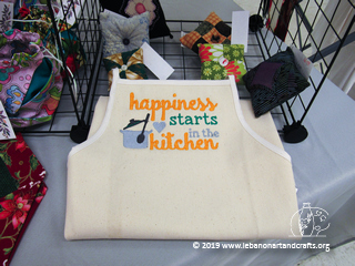 Joanne Lendaro machine embroidered this apron
