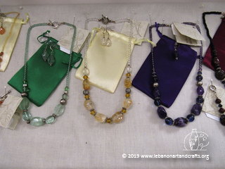 Terry Fitzpatrick made these necklace and earring pairs

