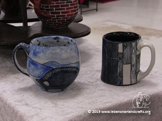 Nara Burgess made these ceramic mugs
