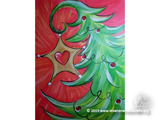 Terry Fitzpatrick taught the<br />Holly Jolly Tree painting class