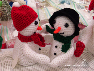 Crocheted snowman couple