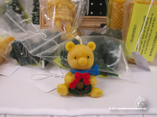 Teddy bear beeswax candle