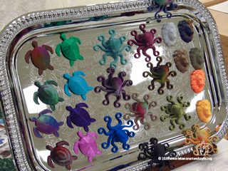 Sea turtle, octopus, and lion magnets