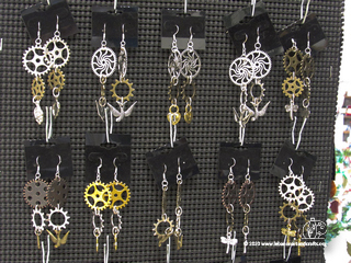 Steampunk-themed earrings