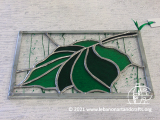 Green leaf stained glass
