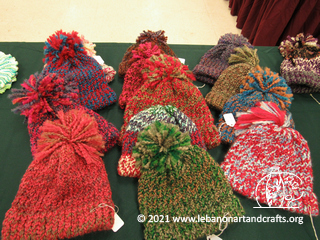 Julie Adams knit these winter hats