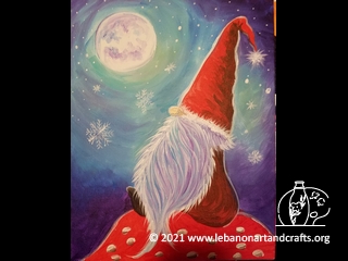 LACA member Terry Fitzpatrick taught attendees how to paint this Santa Gnome