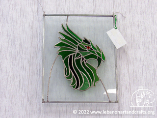 Kathleen Curwen made this stained glass dragon