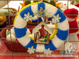 Crocheted navity wreath