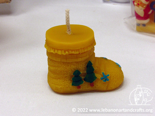 Christmas boot beeswax candle