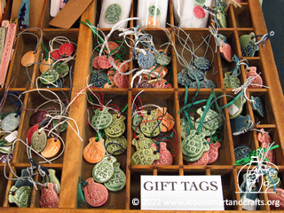 Heather Burgess made these ceramic gift tags