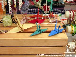 Origami crane decorations