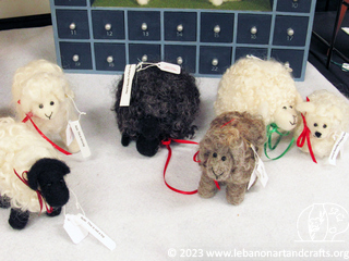 Needle felted sheep ornaments