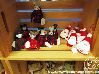 Mouse and Santa ornaments