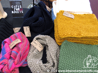 Hand-knit cowls and scarves