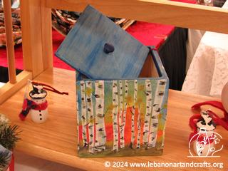 Birches hand painted wooden box