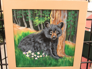 Bear cub wall art (acrylic)