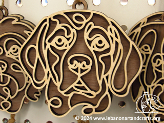 Wooden dog ornaments