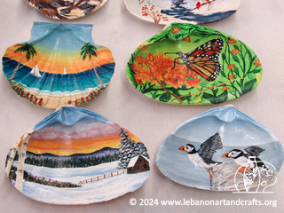 Landscapes on seashells (acrylic)