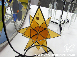 Gold stained glass suncatcher