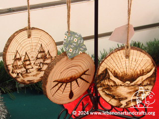 Christmas ornaments (wood burning)