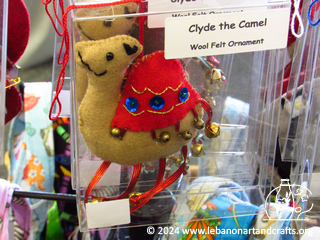 Clyde the Camel hand embroidered wool felt ornament