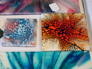 Trivets and coasters (fluid acrylic)
