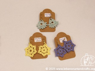 Crochet snowflake earrings