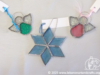 Angel and star stained glass ornaments