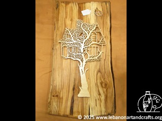 Laser cut tree and house