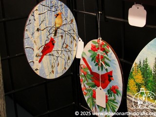 Wooden cardinal ornaments