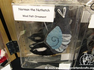 Norman the Nuthatch wool felt ornament