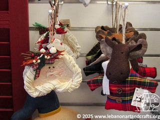 Santa and moose ornaments